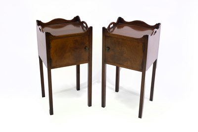 Lot 608 - A pair of George III style mahogany tray top...