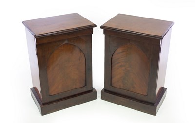 Lot 611 - A pair of 19th Century mahogany bedside...