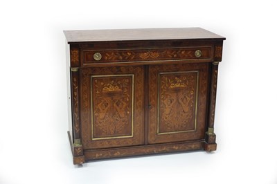 Lot 614 - A Dutch marquetry side cabinet, fitted a...