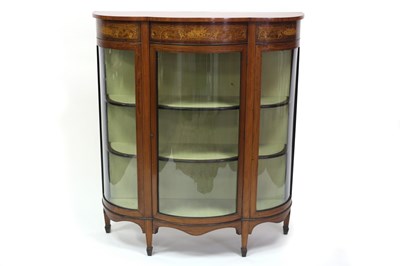 Lot 615 - An Edwardian satinwood and inlaid display...