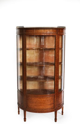 Lot 616 - A French satinwood and inlaid display cabinet,...