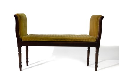 Lot 619 - A mahogany framed window seat with cane top...