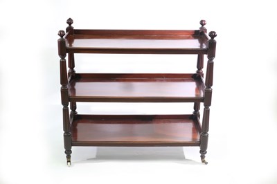 Lot 620 - A Victorian mahogany three-tier buffet with...