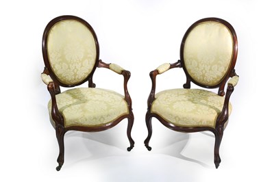 Lot 623 - A pair of 19th Century rosewood framed open...