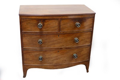 Lot 638 - A Victorian mahogany bowfront chest fitted two...