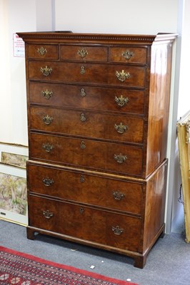 Lot 643 - An 18th Century and later walnut chest on...