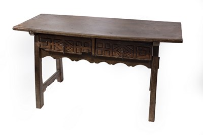 Lot 652 - An 18th Century Spanish walnut side table, the...