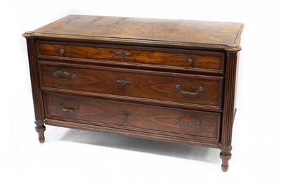 Lot 656 - A French walnut commode, circa 1900, the three...