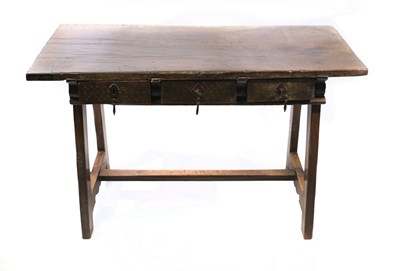 Lot 658 - An 18th Century Spanish walnut table, the...