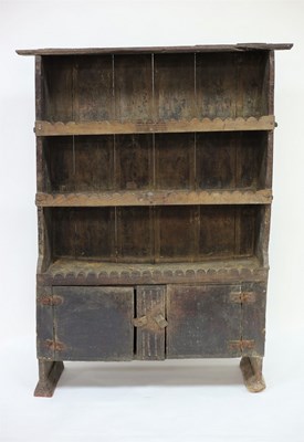 Lot 660 - An 18th Century Spanish oak open dresser,...