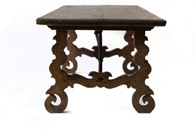 Lot 663 - An 18th Century Spanish walnut low table on...