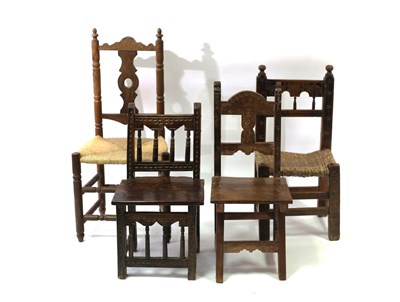 Lot 666 - A Spanish rush seated chair, a Spanish chair...