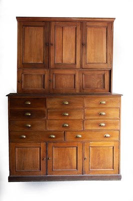 Lot 669 - A Victorian mahogany housekeepers cabinet, the...