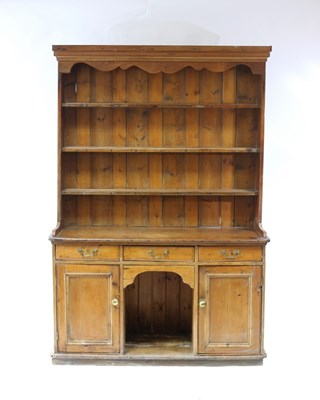 Lot 670 - A 19th Century pine Welsh dresser, 132cm wide