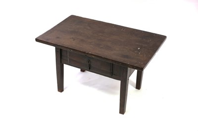 Lot 690 - A Spanish walnut single drawer table, 89cm wide