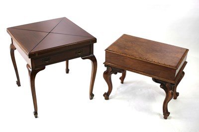 Lot 698 - An Edwardian mahogany envelope card table, the...