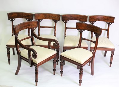 Lot 701 - A set of six William IV mahogany dining chairs,...