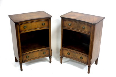 Lot 708 - A pair of reproduction bedside tables with...