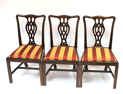 Lot 709 - A set of eight George III style dining chairs,...