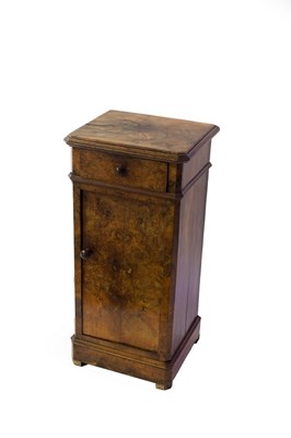 Lot 724 - A Victorian walnut bedside pot cupboard with...