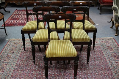 Lot 748 - A set of six William IV solid rosewood dining...