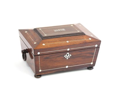 Lot 804 - A Regency rosewood and mother-of-pearl inlaid...