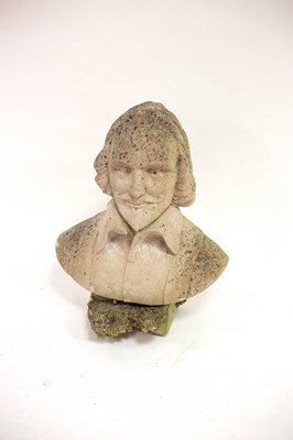 Lot 808 - A reconstituted stone bust of Shakespeare,...