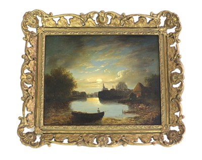 Lot 853 - 19th Century English School/Moonlit River...