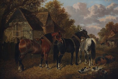 Lot 855 - John Frederick Herring Jnr./Horses at Rest/oil...