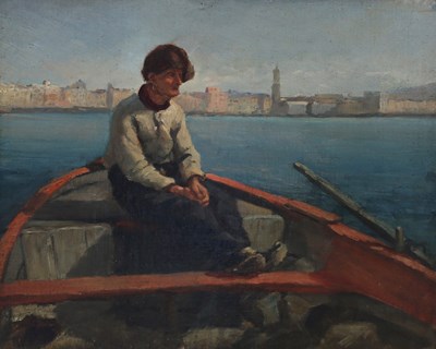 Lot 856 - 19th Century French School/Fisherman/oil on...