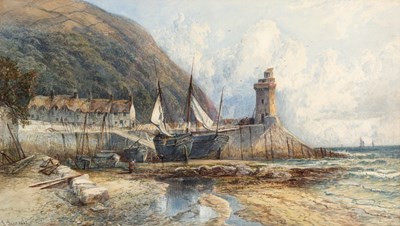 Lot 881 - John Syer (1815-1885)/Lynmouth Harbour/a...