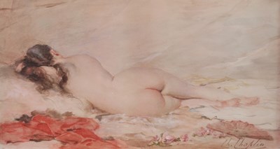 Lot 919 - Charles Chaplin (1825-1891)/Reclining...