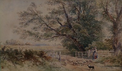 Lot 922 - Myles Birket Foster (1825-1899)/Sheep Herded...