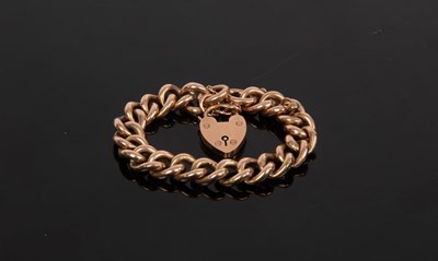 Lot 3 - A 9ct rose gold hollow curb link bracelet,...
