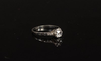 Lot 35 - A diamond solitaire ring, the cushion-shaped...