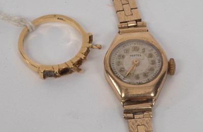 Lot 50 - A lady's 9ct gold cased Vertex wristwatch, the...
