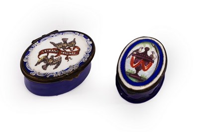 Lot 61 - Two early 19th century French pill boxes, both...