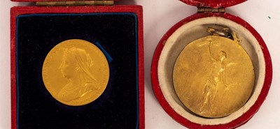 Lot 70 - A gold Jubilee medallion, 1837-1897 in...