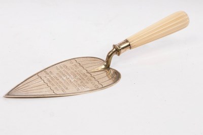 Lot 85 - A silver Masonic trowel, London 1921,...