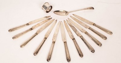 Lot 110 - A set of eleven George III silver fruit knives,...