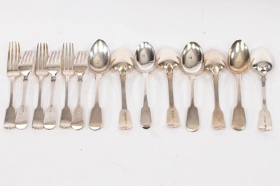 Lot 120 - A set of six provincial Old English pattern...