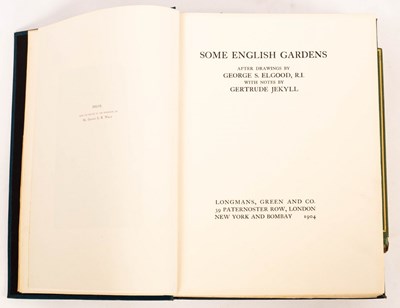 Lot 165 - Jekyll, Gertrude. Some English Gardens, 1904....