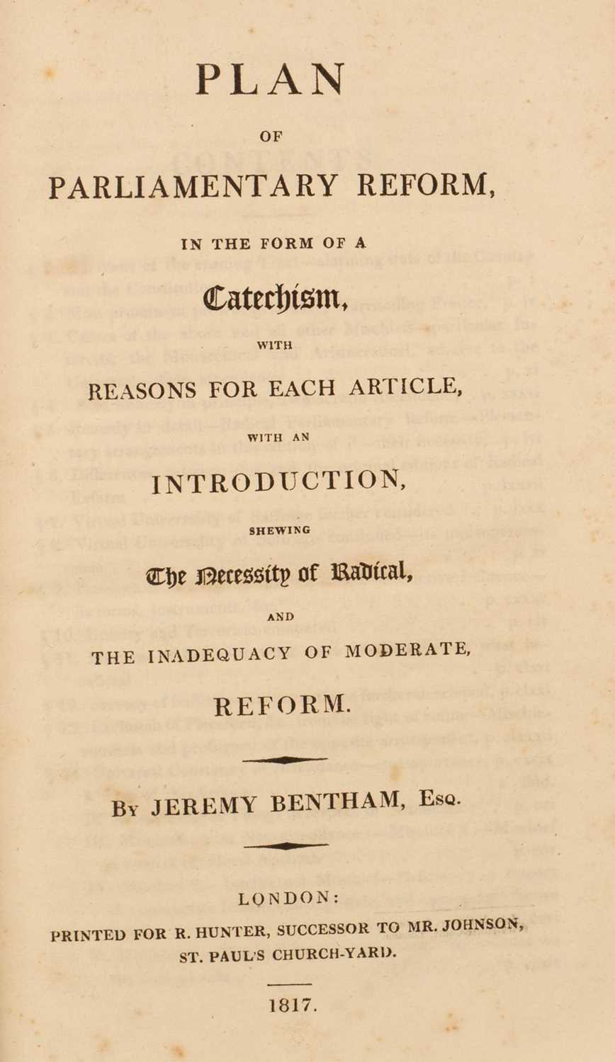 Lot 171 - Bentham, Jeremy. Plan of Parliamentary Reform,...