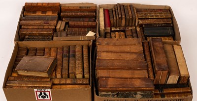 Lot 184 - Leather bound books, approximately 90 vols in...