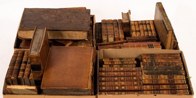 Lot 198 - A quantity of leather bound volumes, Stage,...