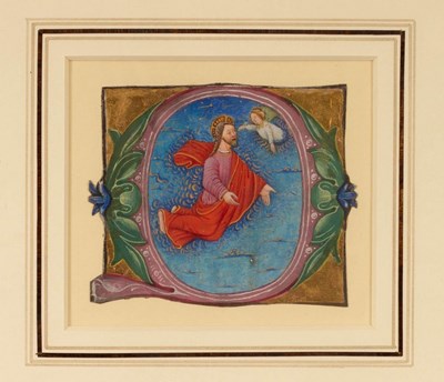 Lot 214 - An early 15th Century illuminated letter O...