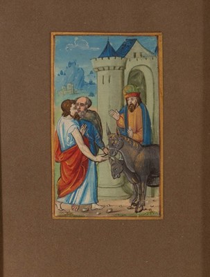 Lot 216 - A Medieval style illumination of the purchase...