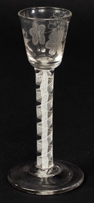 Lot 300 - An 18th Century cordial glass with double...