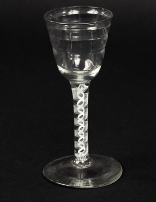 Lot 301 - An 18th Century wine glass with double series...