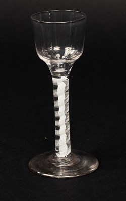 Lot 304 - An 18th Century wine glass with double series...